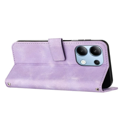 For Xiaomi Redmi Note 13 4G Case Triangle Imprinted Leather Shockproof Phone Cover