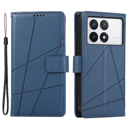 DF-06 For Xiaomi Poco X6 Pro 5G / Redmi K70E 5G Case Line Imprinted Leather Wallet Phone Cover