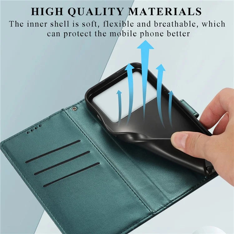DF-06 For Xiaomi Poco X6 Pro 5G / Redmi K70E 5G Case Line Imprinted Leather Wallet Phone Cover
