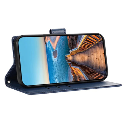 DF-06 For Samsung Galaxy Xcover 7 Case Line Imprinted PU Leather Wallet Phone Cover