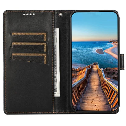 DF-06 For Samsung Galaxy Xcover 7 Case Line Imprinted PU Leather Wallet Phone Cover