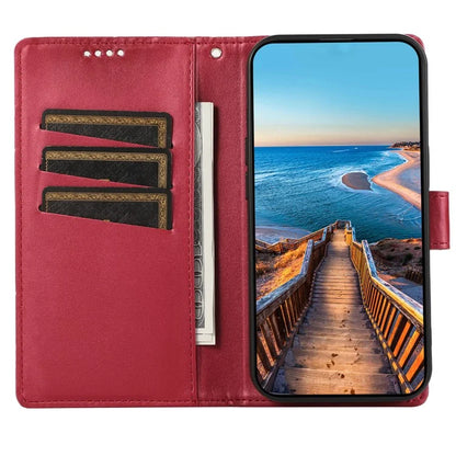 DF-06 For Samsung Galaxy Xcover 7 Case Line Imprinted PU Leather Wallet Phone Cover