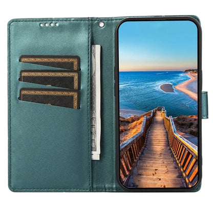 DF-06 For Samsung Galaxy Xcover 7 Case Line Imprinted PU Leather Wallet Phone Cover
