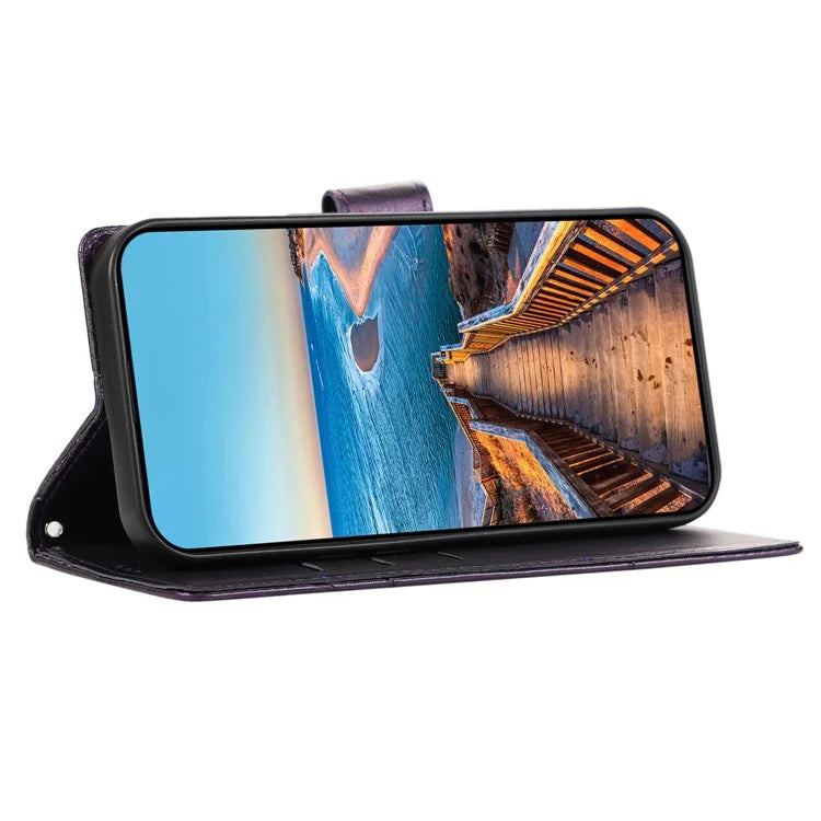 DF-06 For Samsung Galaxy Xcover 7 Case Line Imprinted PU Leather Wallet Phone Cover