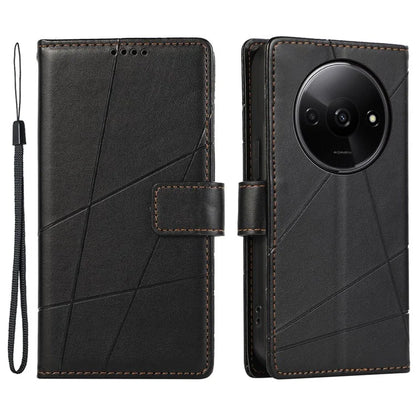 DF-06 For Xiaomi Redmi A3 Wallet Case Line Imprinted Flip Leather Phone Cover