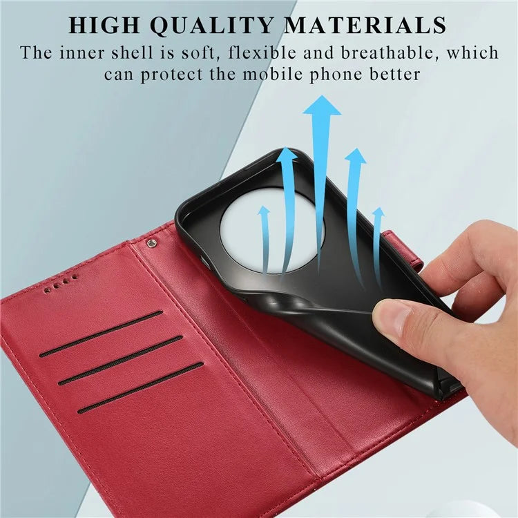 DF-06 For Xiaomi Redmi A3 Wallet Case Line Imprinted Flip Leather Phone Cover