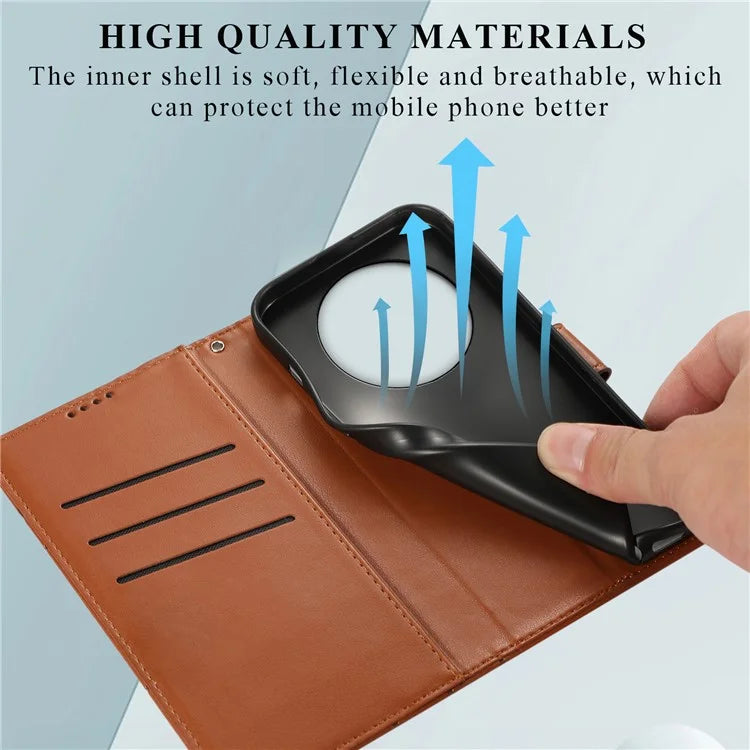 DF-06 For Xiaomi Redmi A3 Wallet Case Line Imprinted Flip Leather Phone Cover