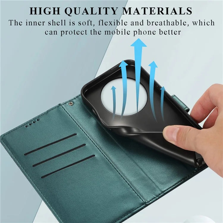 DF-06 For Xiaomi Redmi A3 Wallet Case Line Imprinted Flip Leather Phone Cover