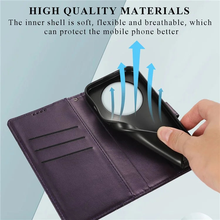 DF-06 For Xiaomi Redmi A3 Wallet Case Line Imprinted Flip Leather Phone Cover