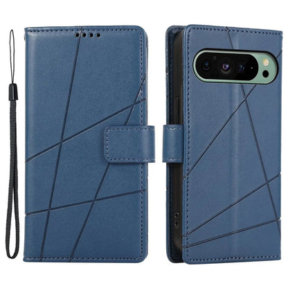 DF-06 For Google Pixel 9 Wallet Case PU Leather Line Imprinted Flip Phone Protector
