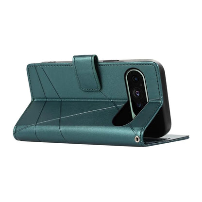 DF-06 For Google Pixel 9 Wallet Case PU Leather Line Imprinted Flip Phone Protector