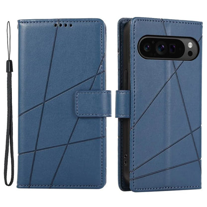 DF-06 For Google Pixel 9 Pro Protective Case Line Imprinted PU Leather Wallet Phone Cover