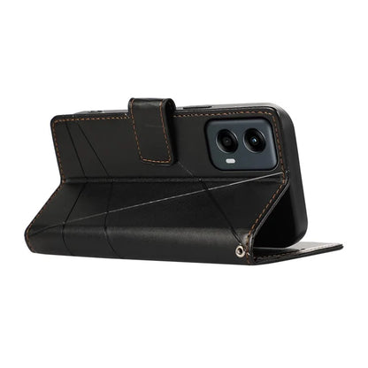 DF-06 For Motorola Moto G Stylus 5G (2024) Case PU Leather Line Imprinted Flip Phone Cover with Wallet