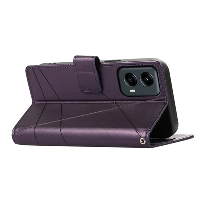 DF-06 For Motorola Moto G Stylus 5G (2024) Case PU Leather Line Imprinted Flip Phone Cover with Wallet
