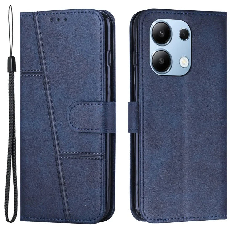 For Xiaomi Redmi Note 13 4G Case PU Leather+TPU Stand Magnetic Closure Shockproof Phone Cover