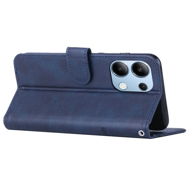 For Xiaomi Redmi Note 13 4G Case PU Leather+TPU Stand Magnetic Closure Shockproof Phone Cover
