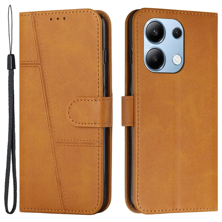 For Xiaomi Redmi Note 13 4G Case PU Leather+TPU Stand Magnetic Closure Shockproof Phone Cover