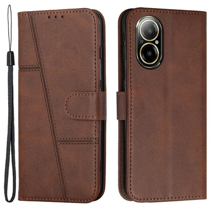 For Realme C67 4G Case Stitiching PU Leather Wallet Shockproof Phone Cover