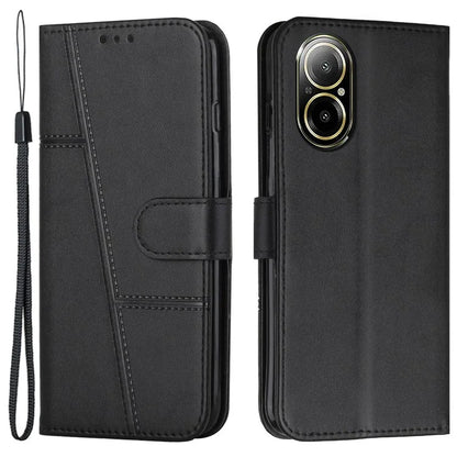 For Realme C67 4G Case Stitiching PU Leather Wallet Shockproof Phone Cover