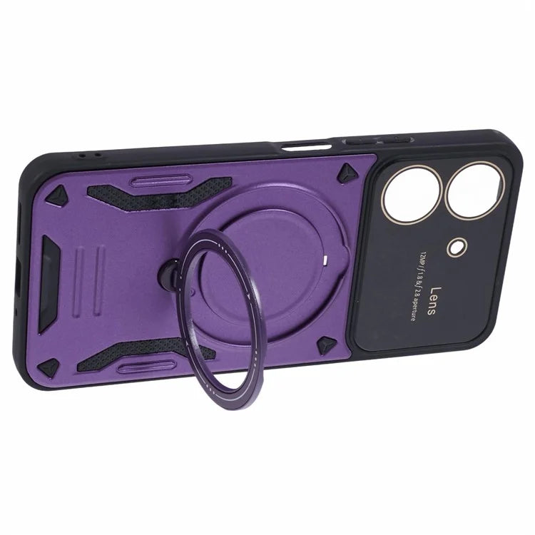 For Xiaomi Redmi 13C 4G / Poco C65 4G Kickstand Case PC+TPU Back Phone Cover Compatible with MagSafe