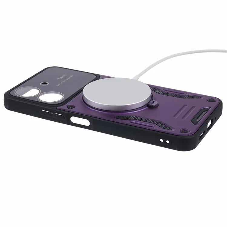 For Xiaomi Redmi 13C 4G / Poco C65 4G Kickstand Case PC+TPU Back Phone Cover Compatible with MagSafe