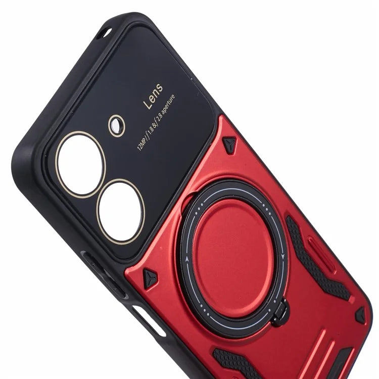 For Xiaomi Redmi 13C 4G / Poco C65 4G Kickstand Case PC+TPU Back Phone Cover Compatible with MagSafe