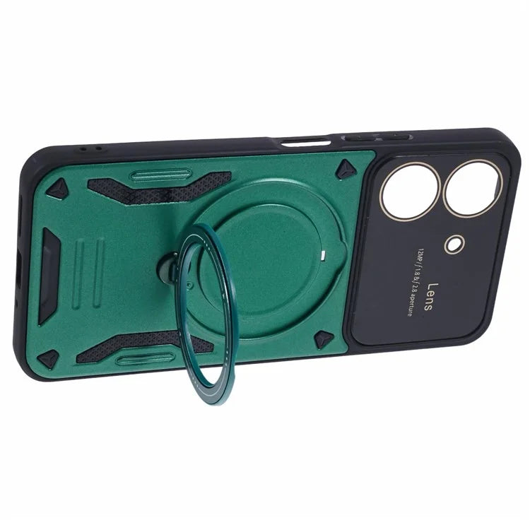 For Xiaomi Redmi 13C 4G / Poco C65 4G Kickstand Case PC+TPU Back Phone Cover Compatible with MagSafe