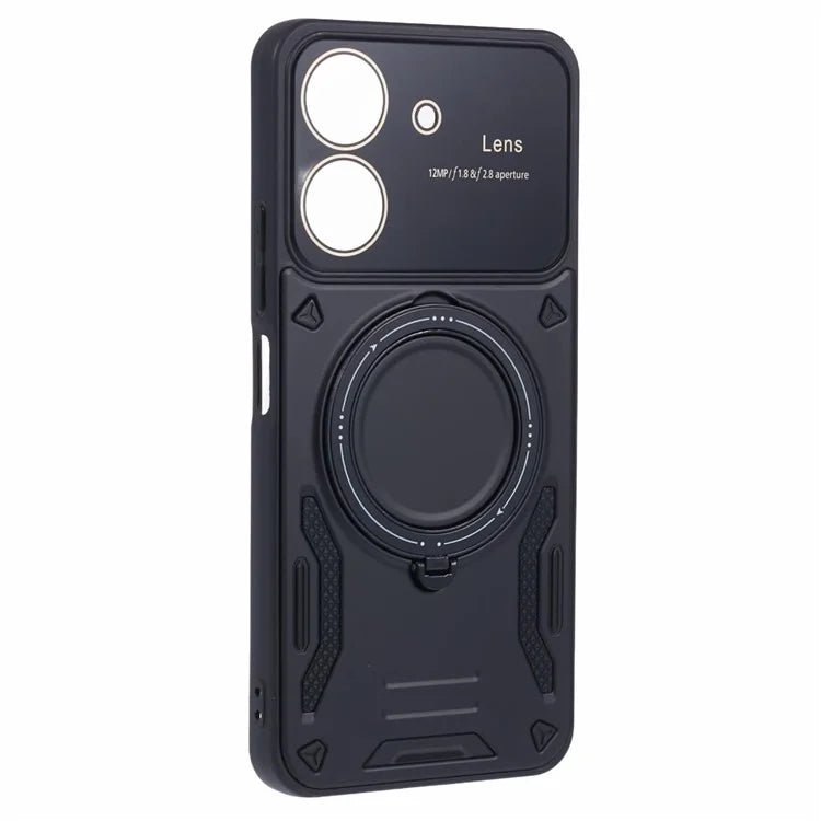 For Xiaomi Redmi 13C 4G / Poco C65 4G Kickstand Case PC+TPU Back Phone Cover Compatible with MagSafe