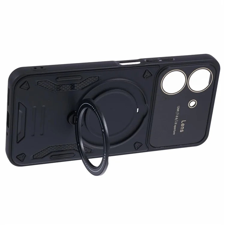 For Xiaomi Redmi 13C 4G / Poco C65 4G Kickstand Case PC+TPU Back Phone Cover Compatible with MagSafe