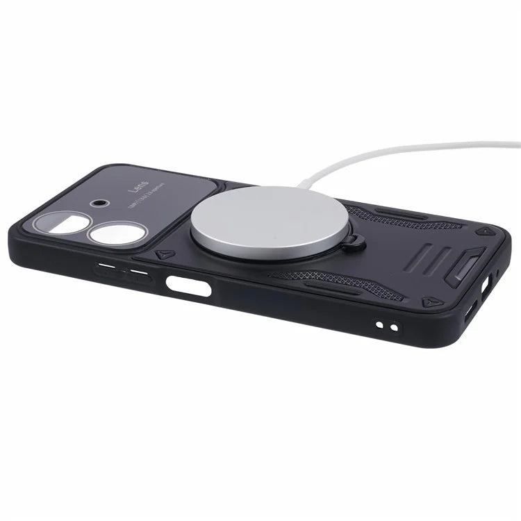 For Xiaomi Redmi 13C 4G / Poco C65 4G Kickstand Case PC+TPU Back Phone Cover Compatible with MagSafe
