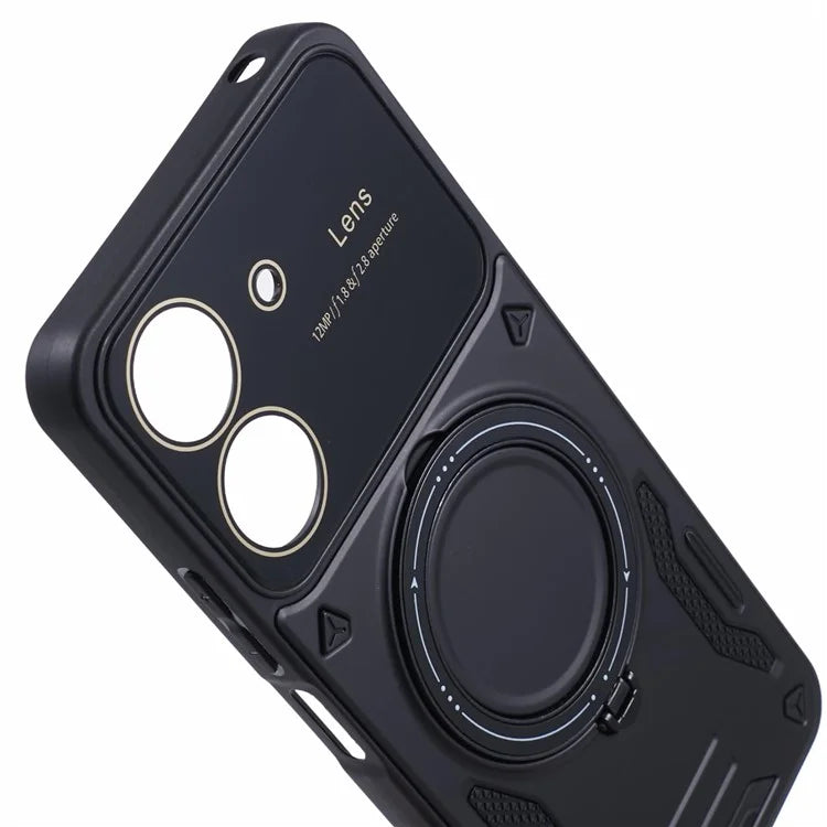 For Xiaomi Redmi 13C 4G / Poco C65 4G Kickstand Case PC+TPU Back Phone Cover Compatible with MagSafe