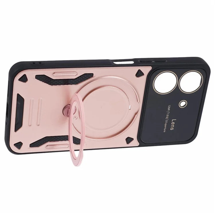For Xiaomi Redmi 13C 4G / Poco C65 4G Kickstand Case PC+TPU Back Phone Cover Compatible with MagSafe