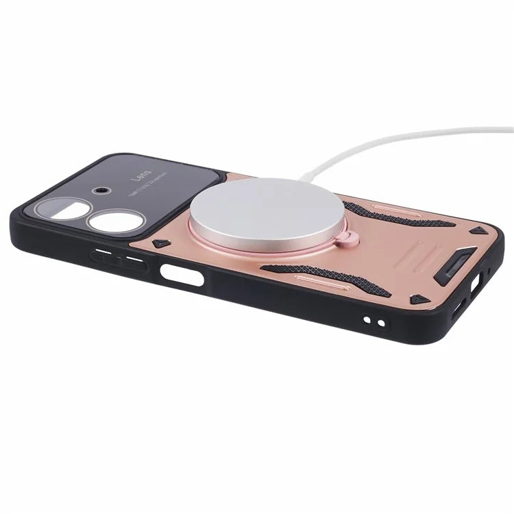 For Xiaomi Redmi 13C 4G / Poco C65 4G Kickstand Case PC+TPU Back Phone Cover Compatible with MagSafe