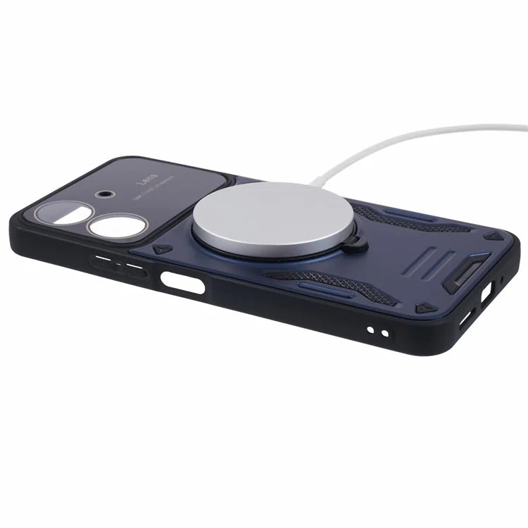 For Xiaomi Redmi 13C 4G / Poco C65 4G Kickstand Case PC+TPU Back Phone Cover Compatible with MagSafe