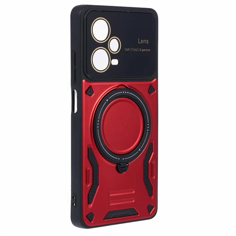 For Xiaomi Redmi Note 12 Pro+ 5G Case PC+TPU Kickstand Phone Cover Compatible with MagSafe