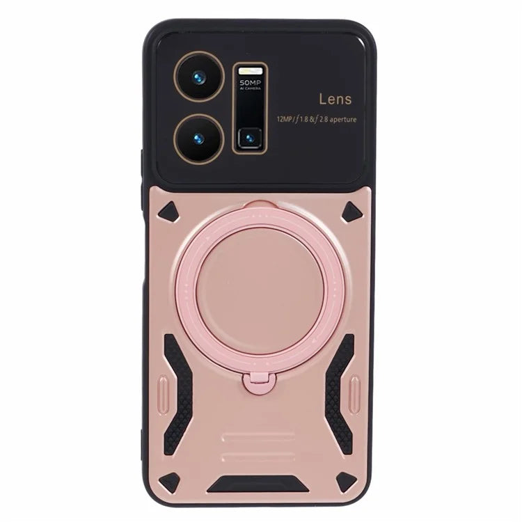 For vivo Y35 4G (2022) / Y22s 4G / Y22 4G Magnetic Case PC+TPU Kickstand Back Phone Cover