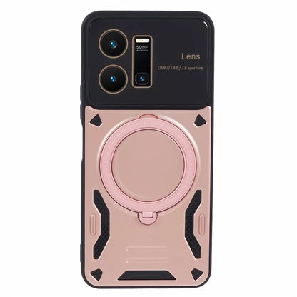 For vivo Y35 4G (2022) / Y22s 4G / Y22 4G Magnetic Case PC+TPU Kickstand Back Phone Cover