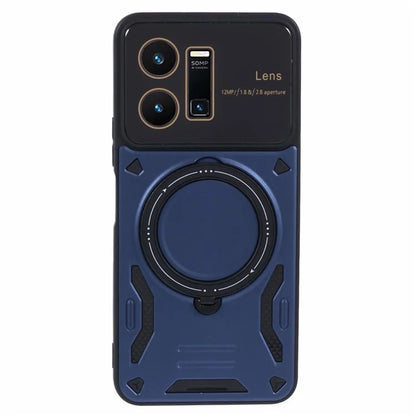 For vivo Y35 4G (2022) / Y22s 4G / Y22 4G Magnetic Case PC+TPU Kickstand Back Phone Cover