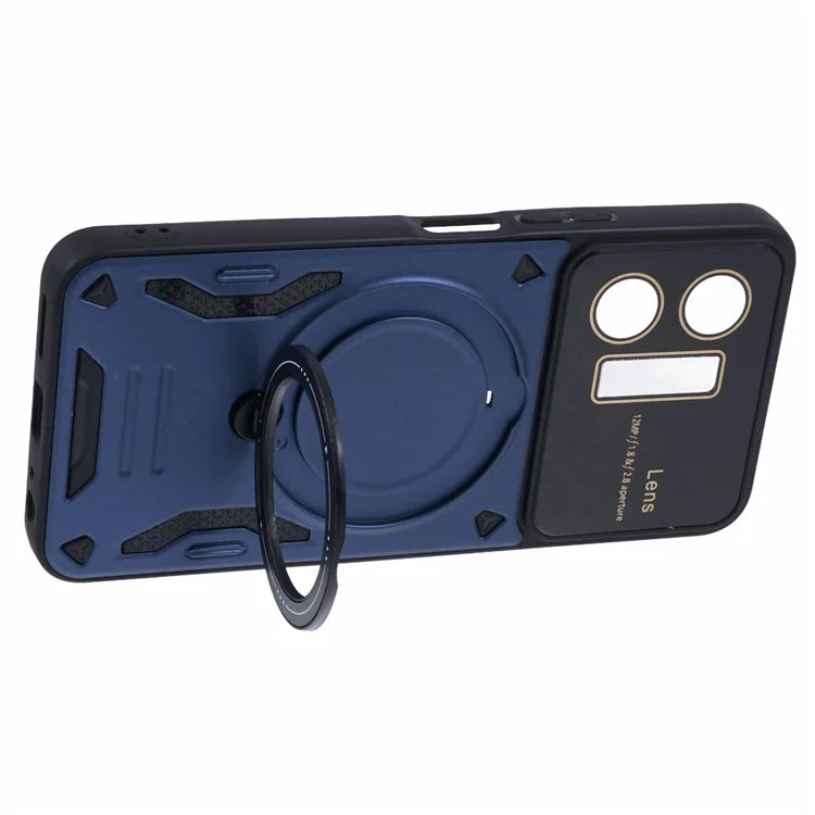For vivo Y35 4G (2022) / Y22s 4G / Y22 4G Magnetic Case PC+TPU Kickstand Back Phone Cover
