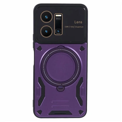 For vivo Y35 4G (2022) / Y22s 4G / Y22 4G Magnetic Case PC+TPU Kickstand Back Phone Cover