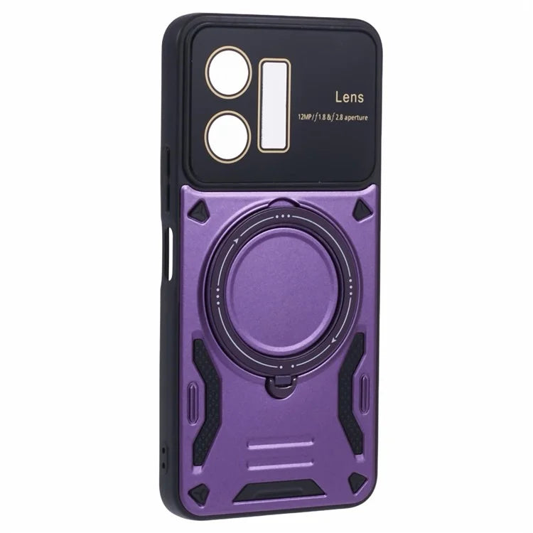 For vivo Y35 4G (2022) / Y22s 4G / Y22 4G Magnetic Case PC+TPU Kickstand Back Phone Cover