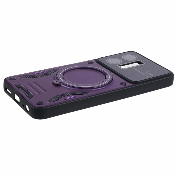 For vivo Y35 4G (2022) / Y22s 4G / Y22 4G Magnetic Case PC+TPU Kickstand Back Phone Cover