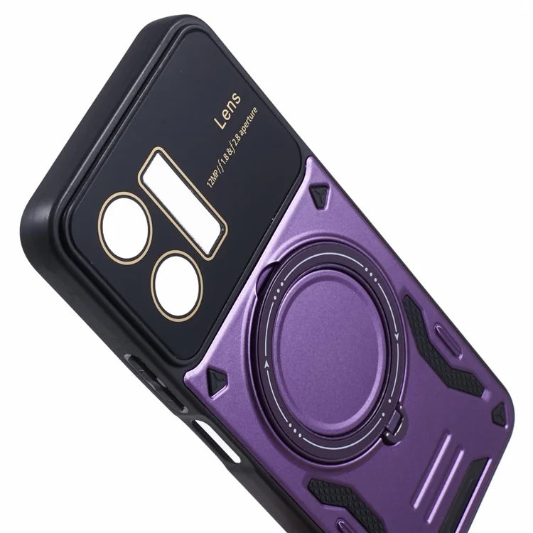 For vivo Y35 4G (2022) / Y22s 4G / Y22 4G Magnetic Case PC+TPU Kickstand Back Phone Cover
