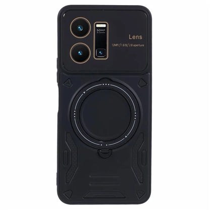For vivo Y35 4G (2022) / Y22s 4G / Y22 4G Magnetic Case PC+TPU Kickstand Back Phone Cover
