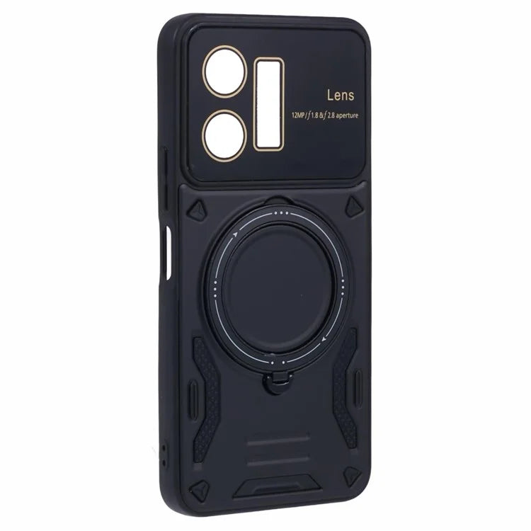 For vivo Y35 4G (2022) / Y22s 4G / Y22 4G Magnetic Case PC+TPU Kickstand Back Phone Cover