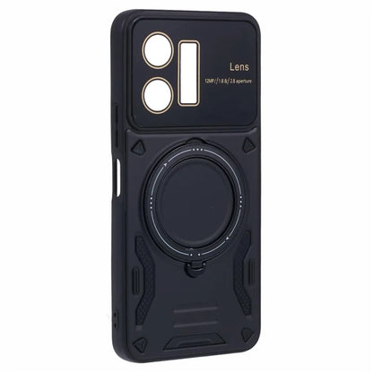 For vivo Y35 4G (2022) / Y22s 4G / Y22 4G Magnetic Case PC+TPU Kickstand Back Phone Cover
