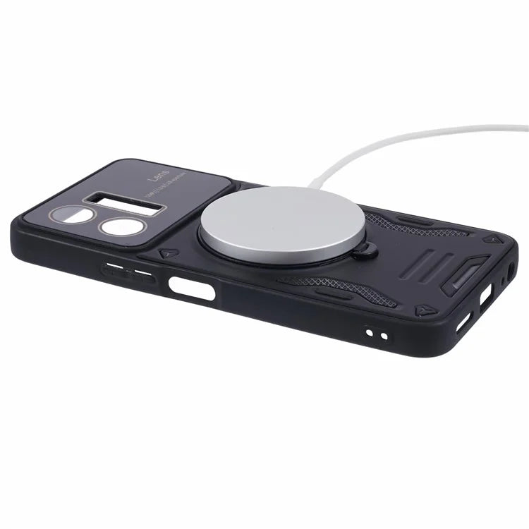 For vivo Y35 4G (2022) / Y22s 4G / Y22 4G Magnetic Case PC+TPU Kickstand Back Phone Cover