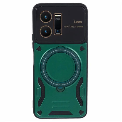 For vivo Y35 4G (2022) / Y22s 4G / Y22 4G Magnetic Case PC+TPU Kickstand Back Phone Cover