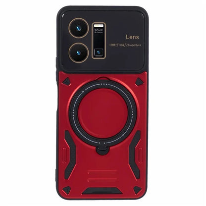 For vivo Y35 4G (2022) / Y22s 4G / Y22 4G Magnetic Case PC+TPU Kickstand Back Phone Cover