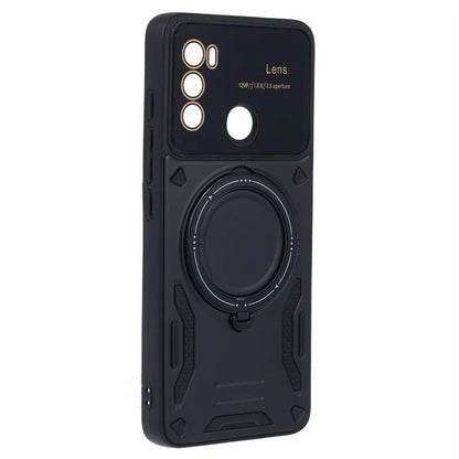 For Motorola Moto G60 Case Magnetic Ring Kickstand PC+TPU Anti-drop Protective Shell